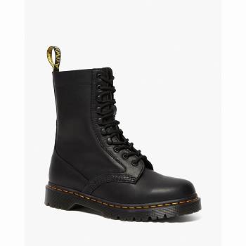 Dr Martens Harron Kožené Mid Calf Moto - Cierne Cizmy Panske, D120SK